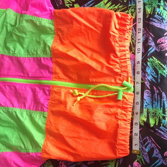 VTG 90s French Toast Neon Color Block Windbreaker - Picture 9 of 11